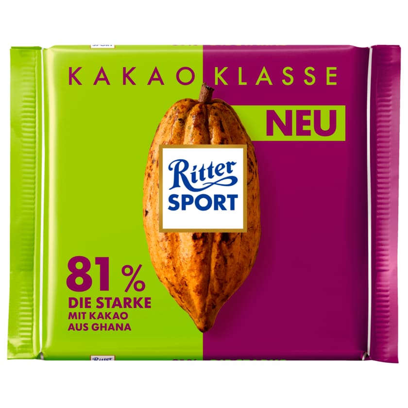 Ritter Sport Schokolade Kakao Klasse 81% 100g